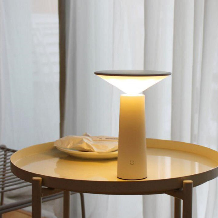 Modern Minimalist Eye Protection Cylinder Cone ABS LED Table Lamp For Bedroom