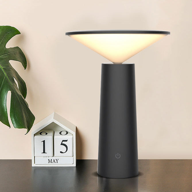 Modern Minimalist Eye Protection Cylinder Cone ABS LED Table Lamp For Bedroom