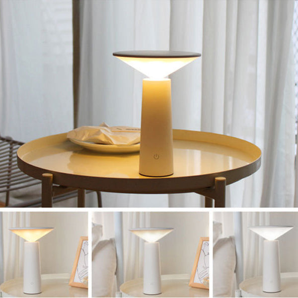 Modern Minimalist Eye Protection Cylinder Cone ABS LED Table Lamp For Bedroom