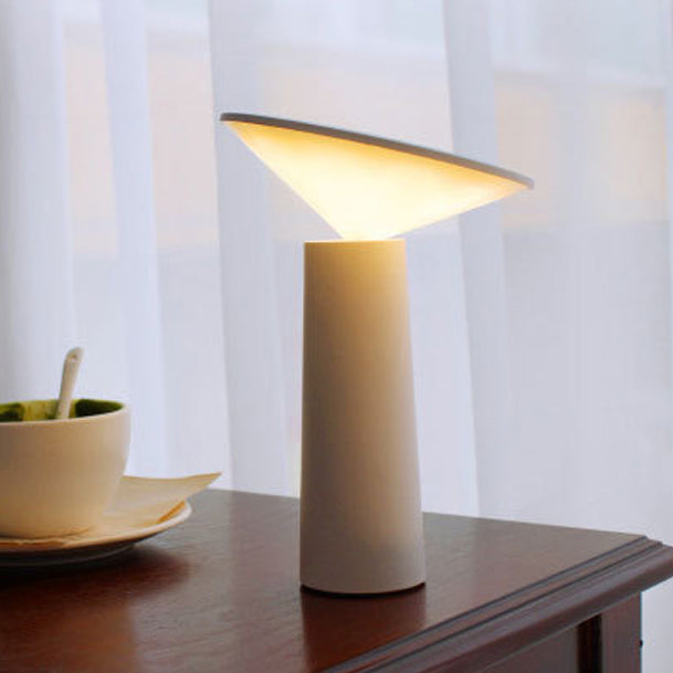 Modern Minimalist Eye Protection Cylinder Cone ABS LED Table Lamp For Bedroom