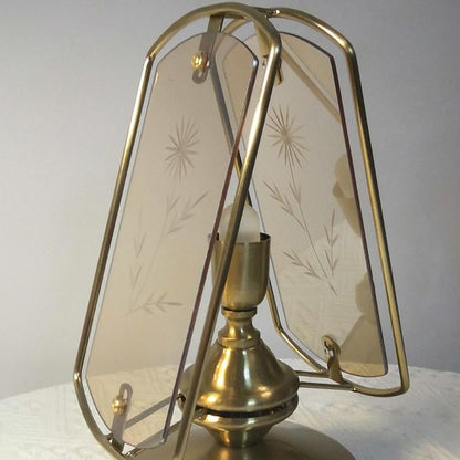 Modern Art Deco Rectangle Clip Corner Candle Holder Iron Acrylic 1-Light Table Lamp For Living Room