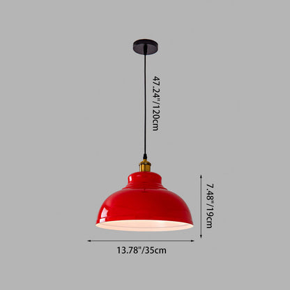 Contemporary Industrial Round Pot Lid Shape Iron 1-Light Pendant Light For Living Room