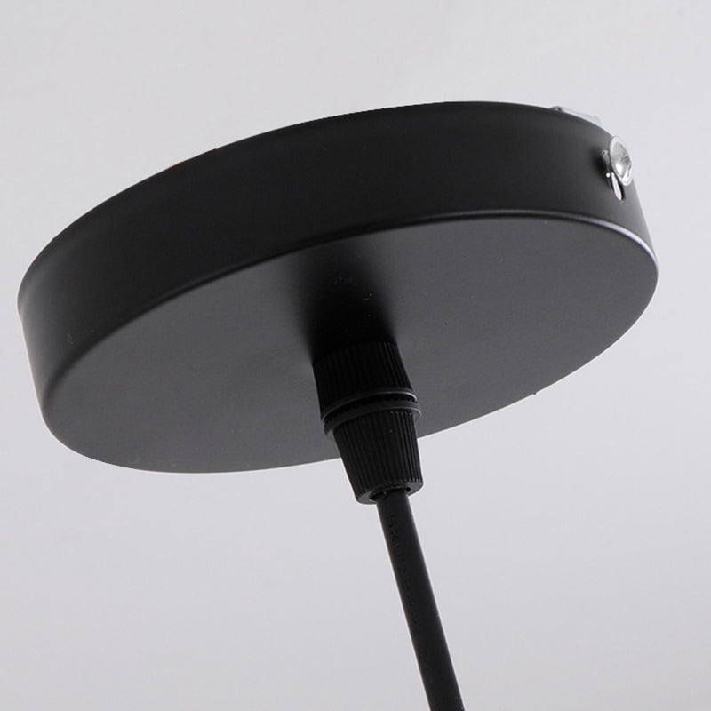 Contemporary Industrial Round Pot Lid Shape Iron 1-Light Pendant Light For Living Room