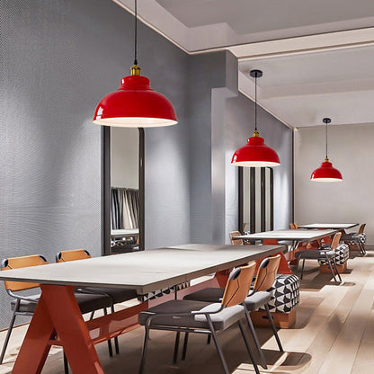 Contemporary Industrial Round Pot Lid Shape Iron 1-Light Pendant Light For Living Room