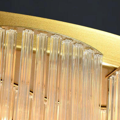 Contemporary Luxury Hardware Glass Round 7/11-Light Semi-Flush Mount Ceiling Light For Living Room, Bedroom