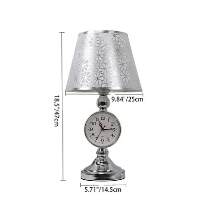 Traditional European Iron Fabric Truncated Cone 1-Light Table Lamp For Bedside Or Study