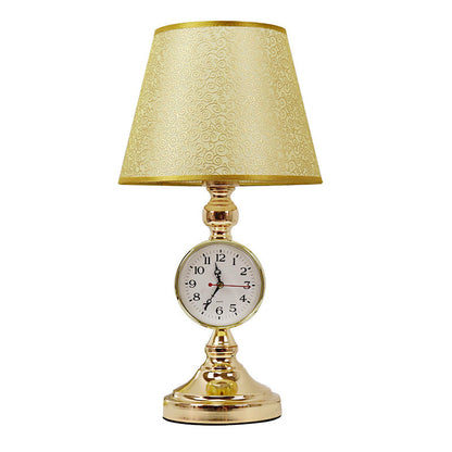 Traditional European Iron Fabric Truncated Cone 1-Light Table Lamp For Bedside Or Study