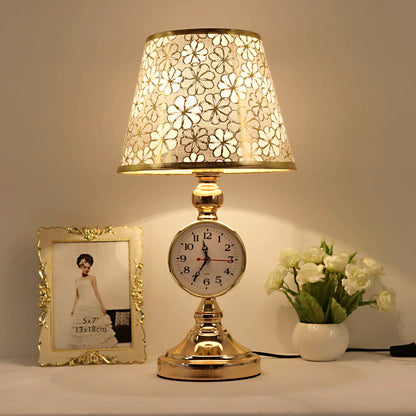 Traditional European Iron Fabric Truncated Cone 1-Light Table Lamp For Bedside Or Study