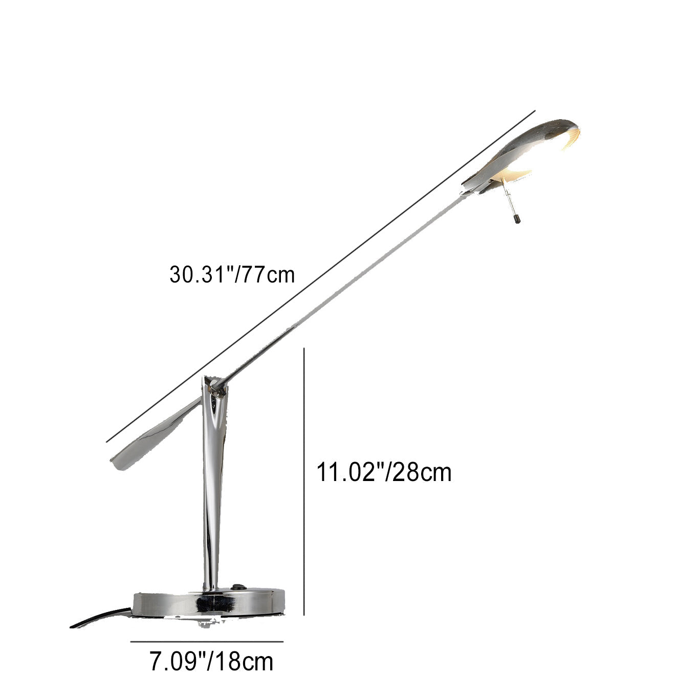 Modern Minimalist Long Arm Iron Metal LED Table Lamp For Bedroom