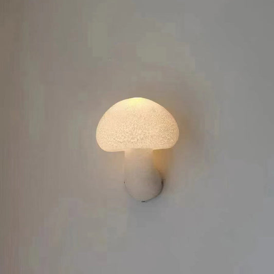 Contemporary Creative Mushroom Resin LED Wall Sconce Lamp For Outdoor