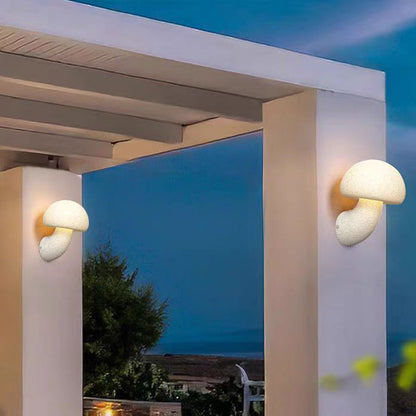 Contemporary Creative Mushroom Resin LED Wall Sconce Lamp For Outdoor