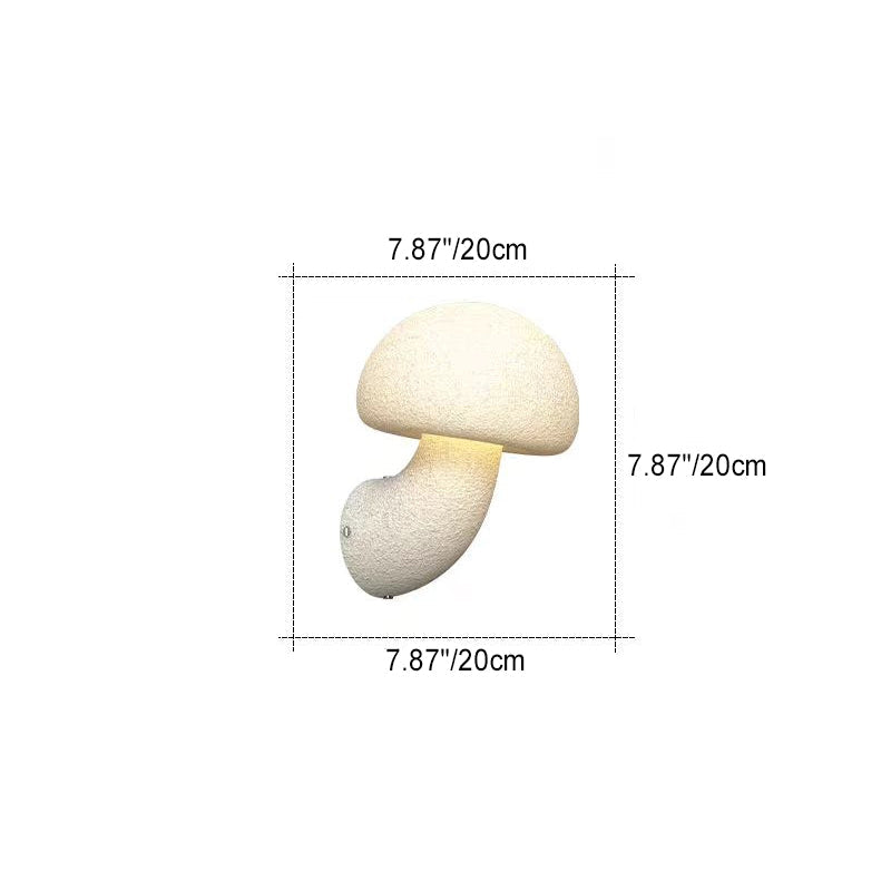 Contemporary Creative Mushroom Resin LED Wall Sconce Lamp For Outdoor