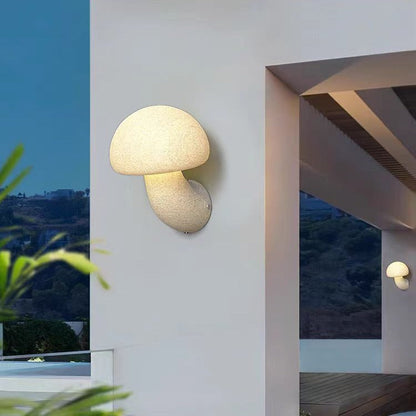 Contemporary Creative Mushroom Resin LED Wall Sconce Lamp For Outdoor
