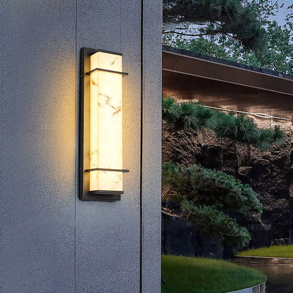伝統的な中国製長方形樹脂ステンレススチールLED壁取り付け用燭台ランプ屋外用