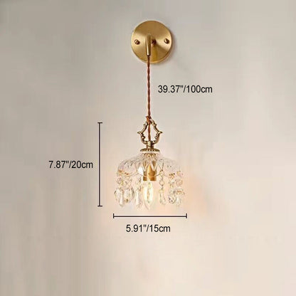Contemporary Nordic Teardrop Iron Glass 1-Light Wall Sconce Lamp For Living Room
