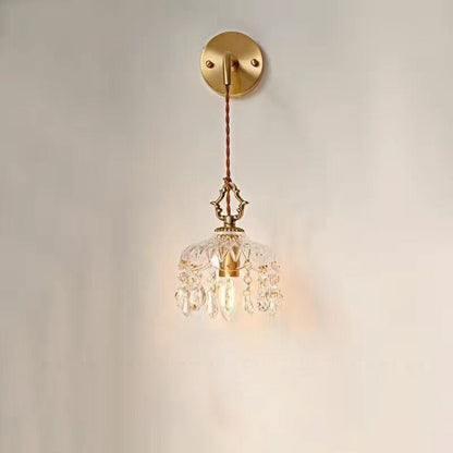 Contemporary Nordic Teardrop Iron Glass 1-Light Wall Sconce Lamp For Living Room