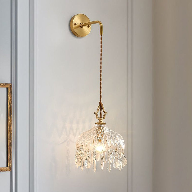 Contemporary Nordic Teardrop Iron Glass 1-Light Wall Sconce Lamp For Living Room