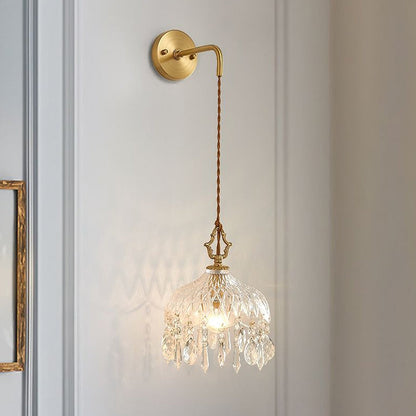 Contemporary Nordic Teardrop Iron Glass 1-Light Wall Sconce Lamp For Living Room