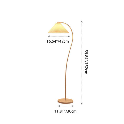 Modern Minimalist Cone Iron Fabric 1-Light Standing Floor Lamp For Living Room