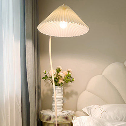Modern Minimalist Cone Iron Fabric 1-Light Standing Floor Lamp For Living Room