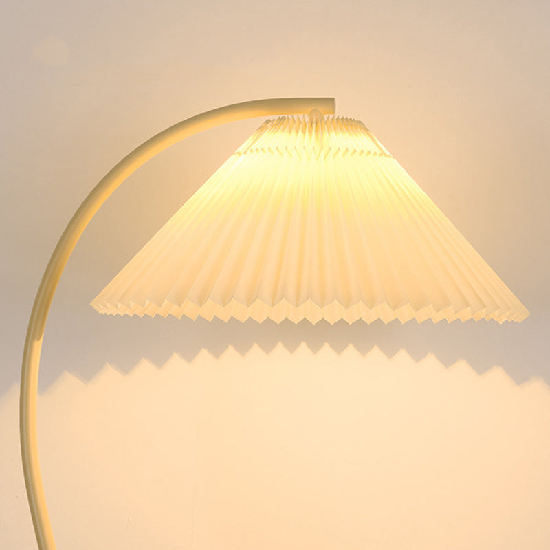 Modern Minimalist Cone Iron Fabric 1-Light Standing Floor Lamp For Living Room