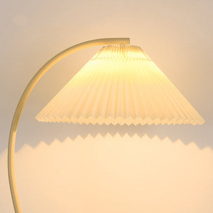 Modern Minimalist Cone Iron Fabric 1-Light Standing Floor Lamp For Living Room