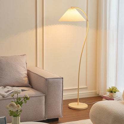 Modern Minimalist Cone Iron Fabric 1-Light Standing Floor Lamp For Living Room