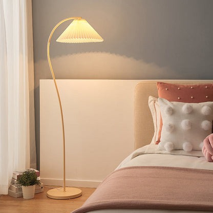 Modern Minimalist Cone Iron Fabric 1-Light Standing Floor Lamp For Living Room