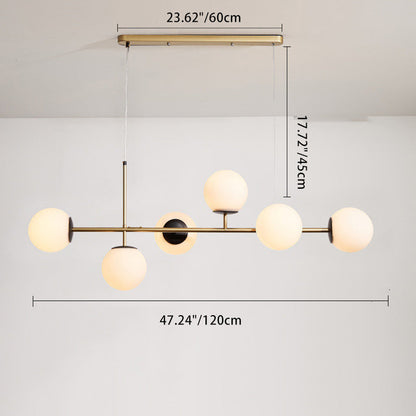 Contemporary Nordic Globe Iron Glass 6-Light Chandelier For Living Room