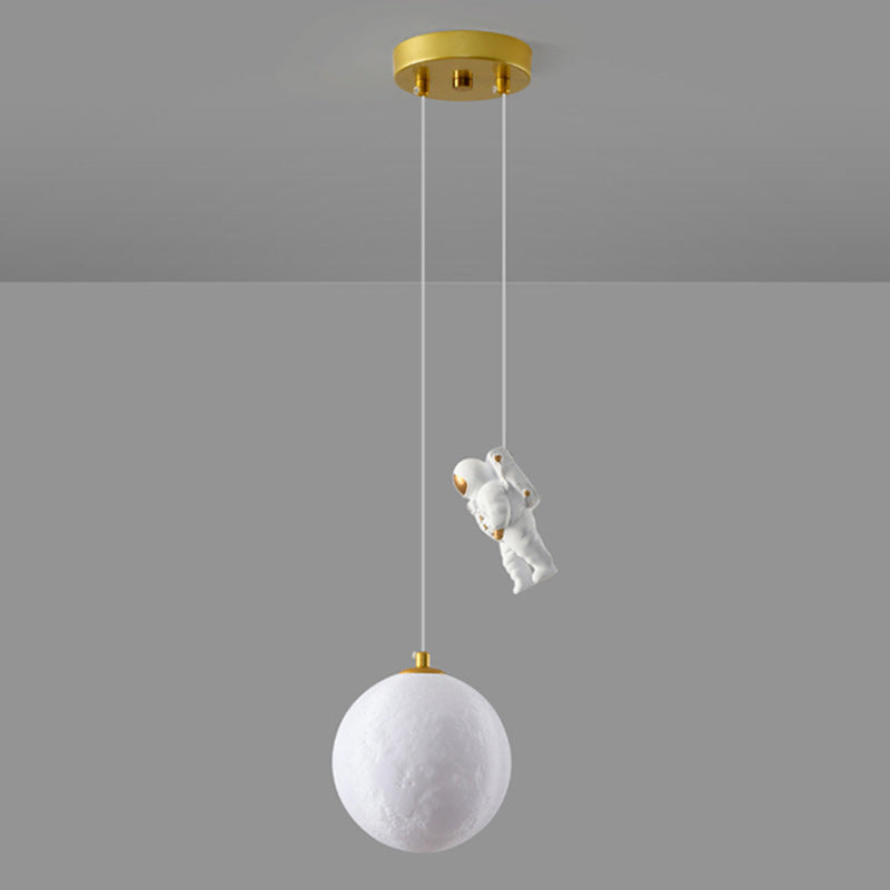 Contemporary Creative Globe Iron Plastic 1-Light Kids Pendant Light For Living Room