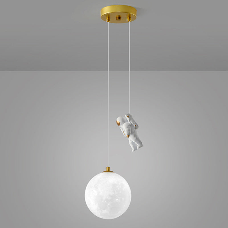 Contemporary Creative Globe Iron Plastic 1-Light Kids Pendant Light For Living Room