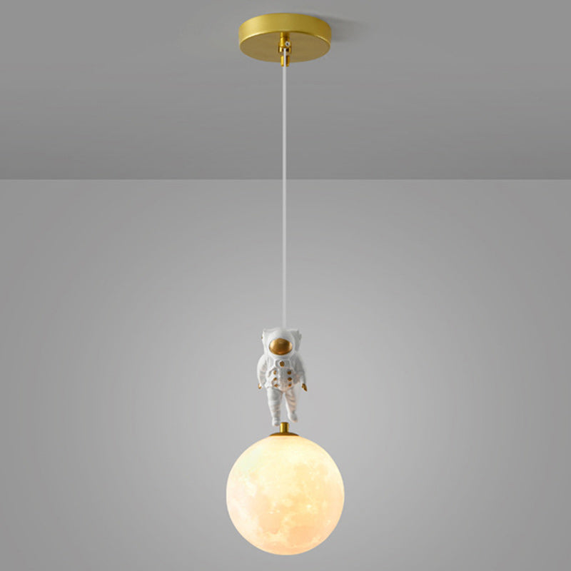 Contemporary Creative Globe Iron Plastic 1-Light Kids Pendant Light For Living Room