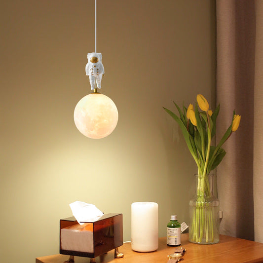 Contemporary Creative Globe Iron Plastic 1-Light Kids Pendant Light For Living Room