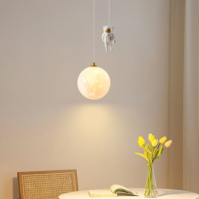 Contemporary Creative Globe Iron Plastic 1-Light Kids Pendant Light For Living Room