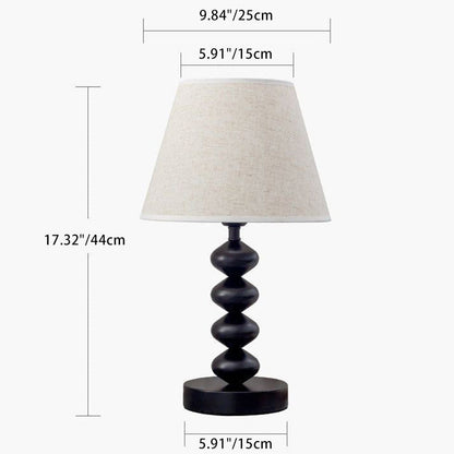 Traditional Vintage Drum Iron Fabric 1-Light Table Lamp For Living Room