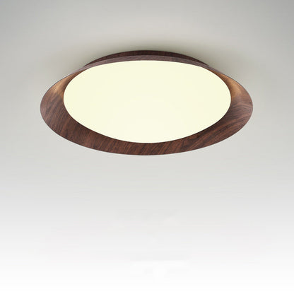 Traditional Vintage Round Iron Acrylic LED Flush Mount Ceiling Light For Living Room