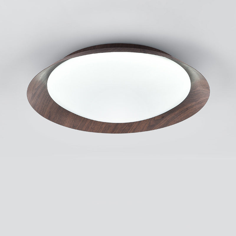 Traditional Vintage Round Iron Acrylic LED Flush Mount Ceiling Light For Living Room