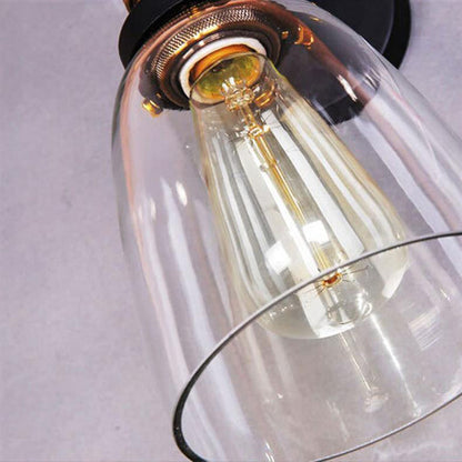 Contemporary Simplicity Dome Iron Glass 1-Light Wall Sconce Lamp For Living Room