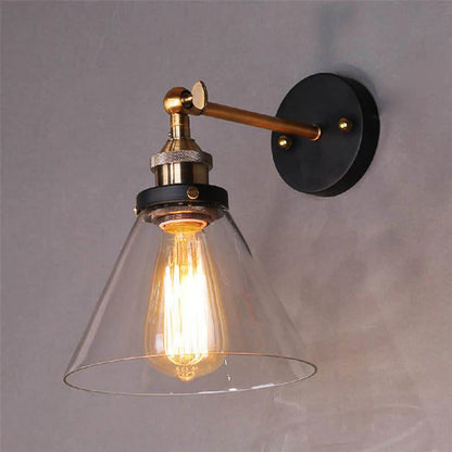 Contemporary Simplicity Dome Iron Glass 1-Light Wall Sconce Lamp For Living Room