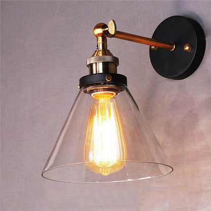 Contemporary Simplicity Dome Iron Glass 1-Light Wall Sconce Lamp For Living Room