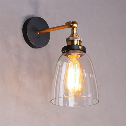 Contemporary Simplicity Dome Iron Glass 1-Light Wall Sconce Lamp For Living Room