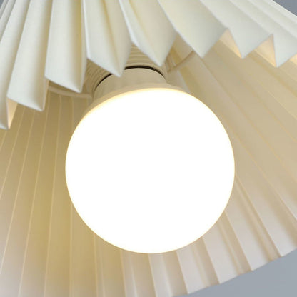 Traditional Japanese Cone Wood Fabric 1-Light Pendant Light For Living Room