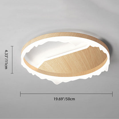Contemporary Scandinavian Round Iron Aluminum Acrylic LED Flush Mount Ceiling Light For Living Room