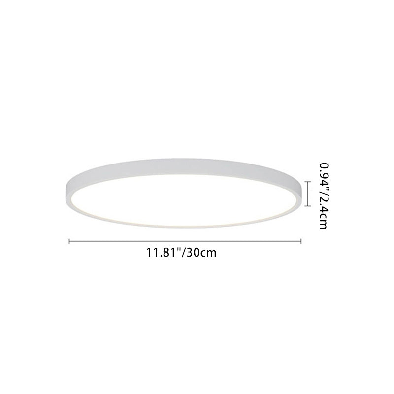 Modern Minimalist Round Plastic Acrylic LED Flush Mount Ceiling Light For Living Room