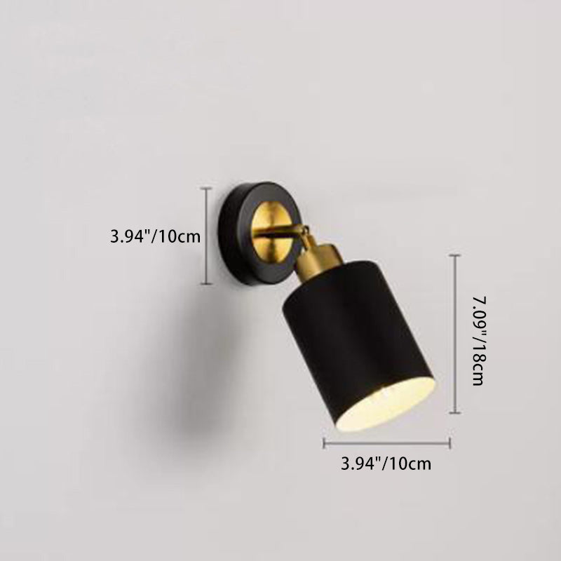 Contemporary Scandinavian Column Iron 1-Light Wall Sconce Lamp For Living Room