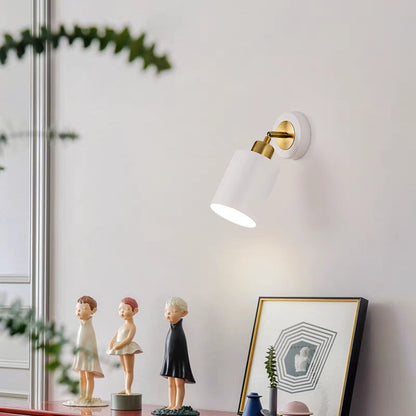Contemporary Scandinavian Column Iron 1-Light Wall Sconce Lamp For Living Room