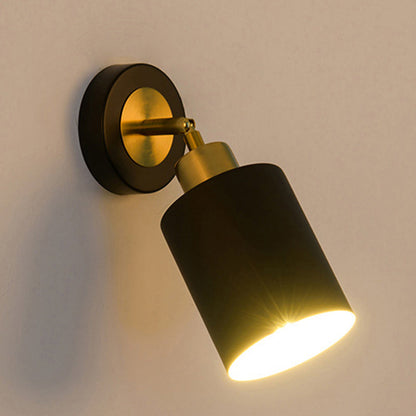 Contemporary Scandinavian Column Iron 1-Light Wall Sconce Lamp For Living Room