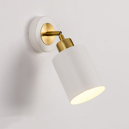 Contemporary Scandinavian Column Iron 1-Light Wall Sconce Lamp For Living Room