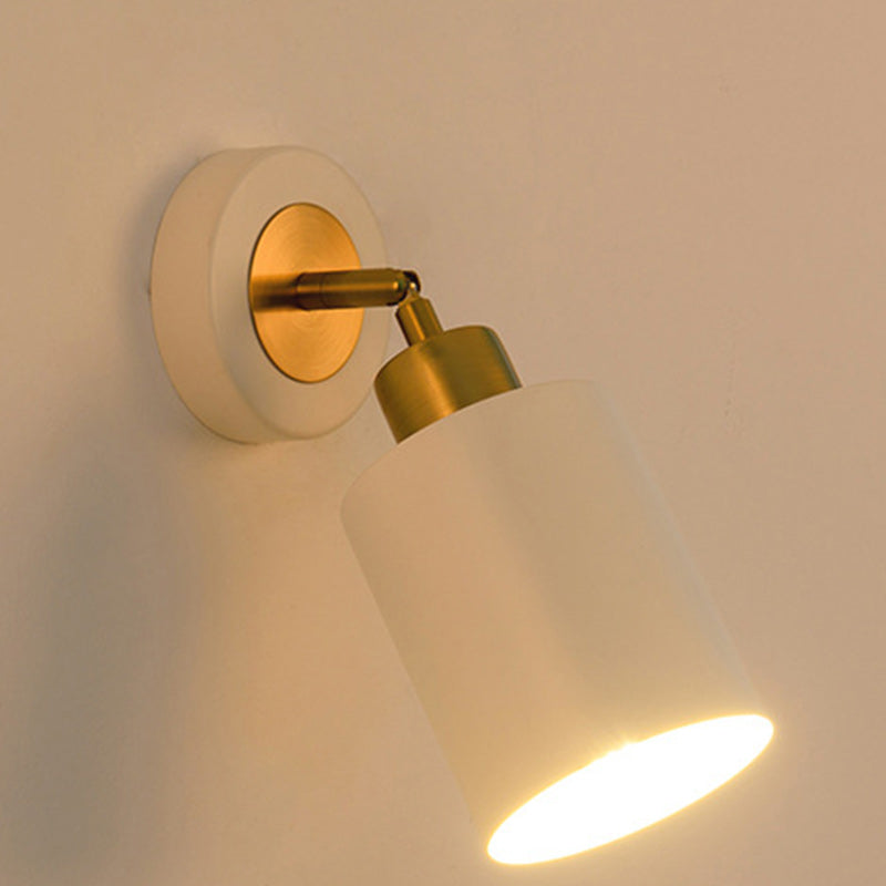 Contemporary Scandinavian Column Iron 1-Light Wall Sconce Lamp For Living Room