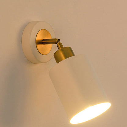 Contemporary Scandinavian Column Iron 1-Light Wall Sconce Lamp For Living Room